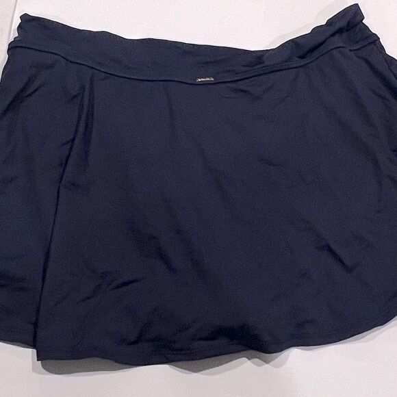 Anne Cole Women's Plus Size Color Rock Skirt Swim Bottom in Blue Size 20W Navy - Picture 8 of 11